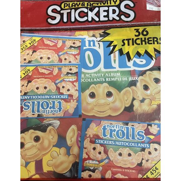 SEALED 1992 Trolls Play & Activity Stickers Diamond Album & Sticker Packs - Picture 2 of 3